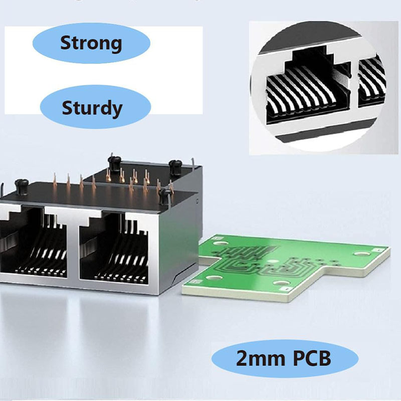 Splitter Adapter, USB 1 to 2 Network Connector, Dual LAN Ethernet Socket Extension plug Cable suitable for Cat5 Cat5e Cat6 Cat7