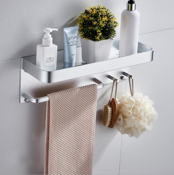 Stainless steel bathroom shelf towel rack on wall ... – Vicedeal