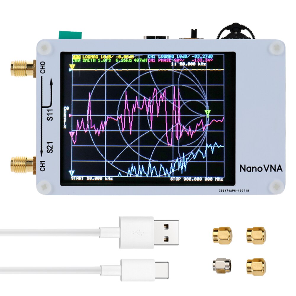 Tragbare Digitale 2,8 zoll TFT Bildschirm 50 KHz-900 MHz NanoVNA Vektor Netzwerk Analyzer HF VHF UHF Antenne Analysator
