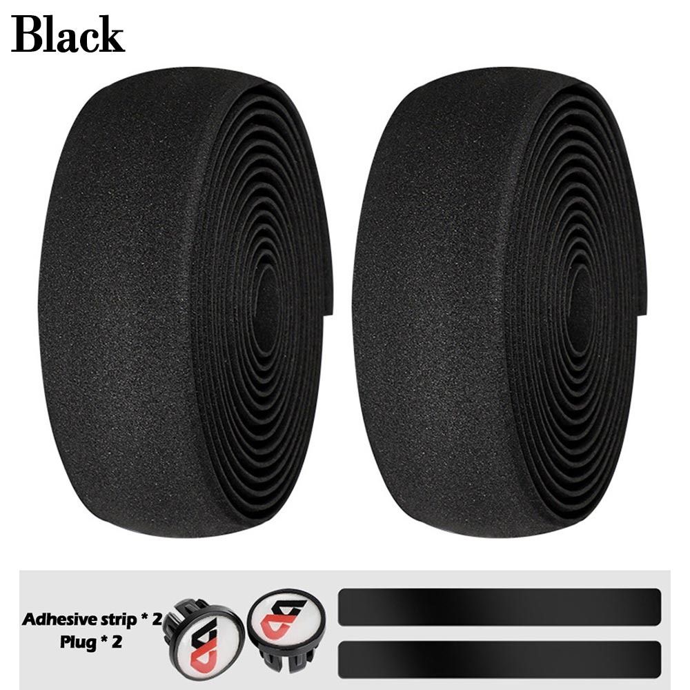 Cinta de goma EVA para manillar de bicicleta, cinta de camuflaje de alta elasticidad, amortiguación antideslizante, para ciclismo de carretera, 2 piezas: Blanco