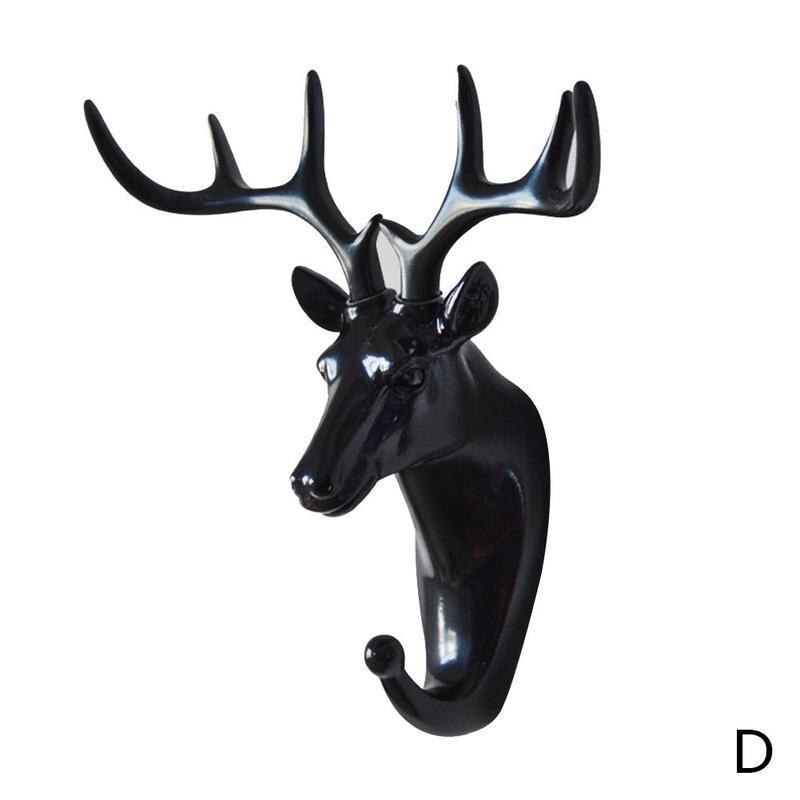 Creativity Animal Shaped Hooks Deer Stags Rhino Horse Rack Holder Elephant Giraffe Hook Hanger Head Coat Wall Hat Home Deco J6W3: D