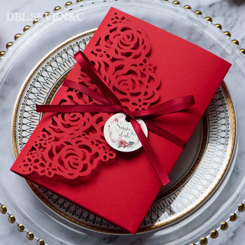 Tarjetas de boda de estilo de lujo, postales para guardar la fecha, decoración , suministros para fiestas y tarjetas de felicitación de Año
