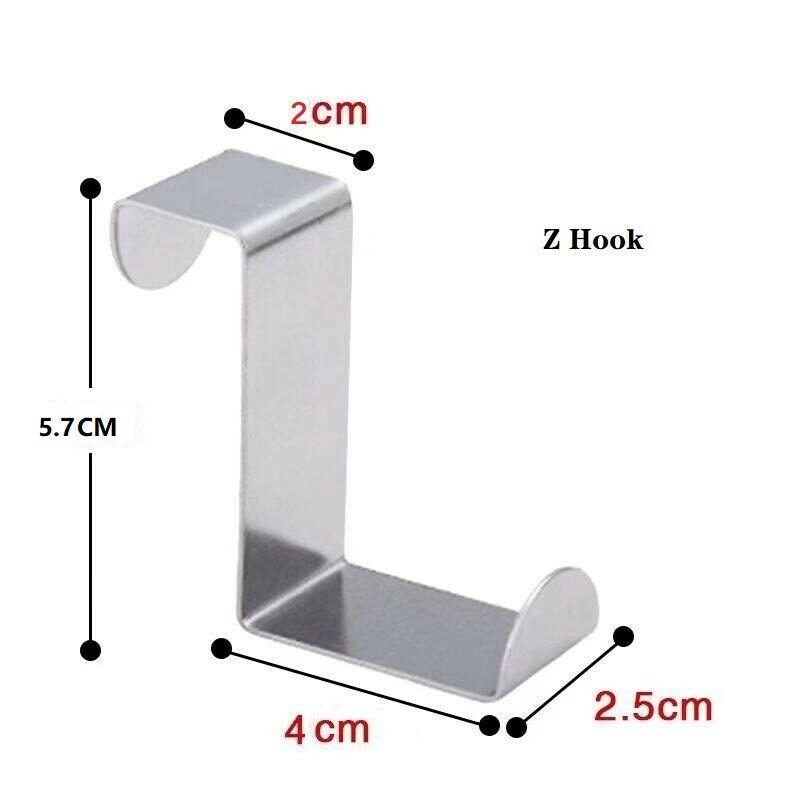5Pcs Durable Stainless Steel Over The Door Hooks Hanging Hooks Dual Head Door Hanger Holders Single Hanger For Door Cupboard