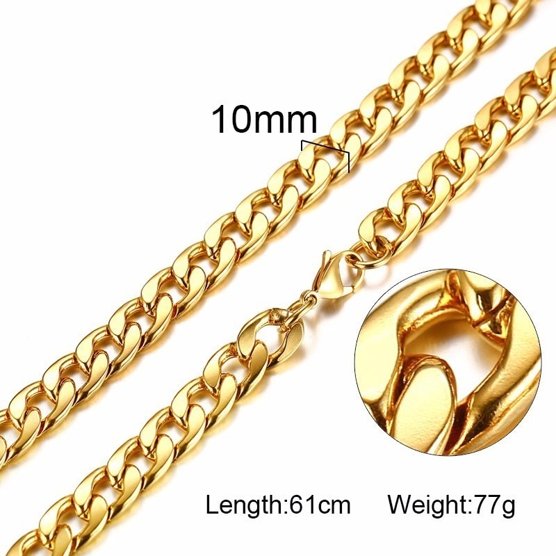 HANDSOME MEN'S FILLED BOXCHAIN CUBA LINK CHOKER FIGARO CHAIN NECKLACE IN ENDURABLE STAINLESS STEEL MALE FEMALE JEWELRY