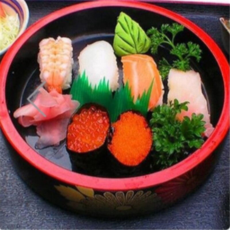 Green Leaf Japanese Food Sushi Decoration Leaves Sushi Grass Plastic Leaf Sashimi Decor Tools