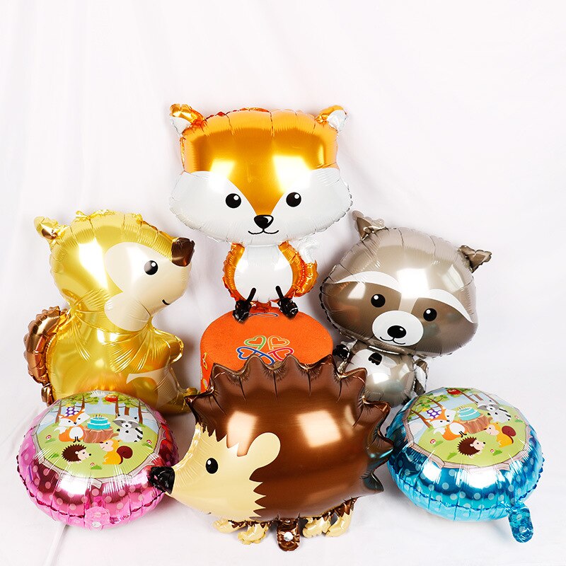 Cartoon Animal Foil Balloons squirrel Ballon Fox flamingos Air balloon Birthday party decorations Kids hedgehog Inflatable toys