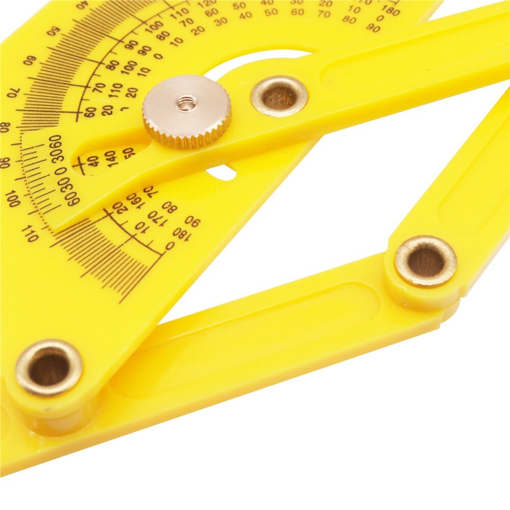 1 pcs Yellow Angle Ruler Angle Ruler 180 Degree Ruler Woodworking Ruler Foldable Easy To Carry Convenient For Angle Measurement