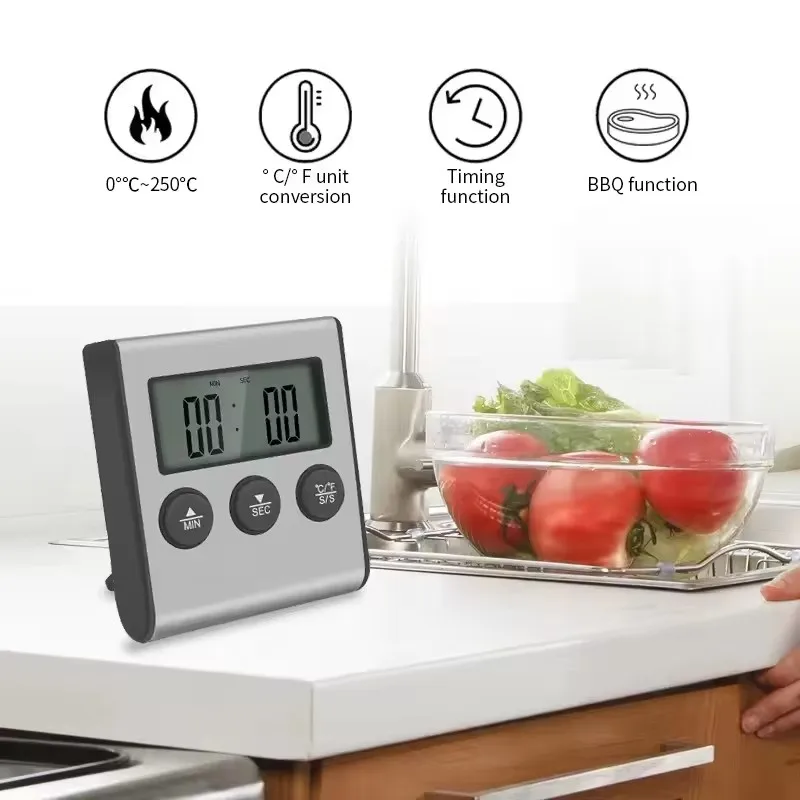 LCD Digital Kitchen Countdown Timer Stopwatch Alarm Clock Kitchen Timer Practical Cooking Alarm Clock DIY Standing Timer
