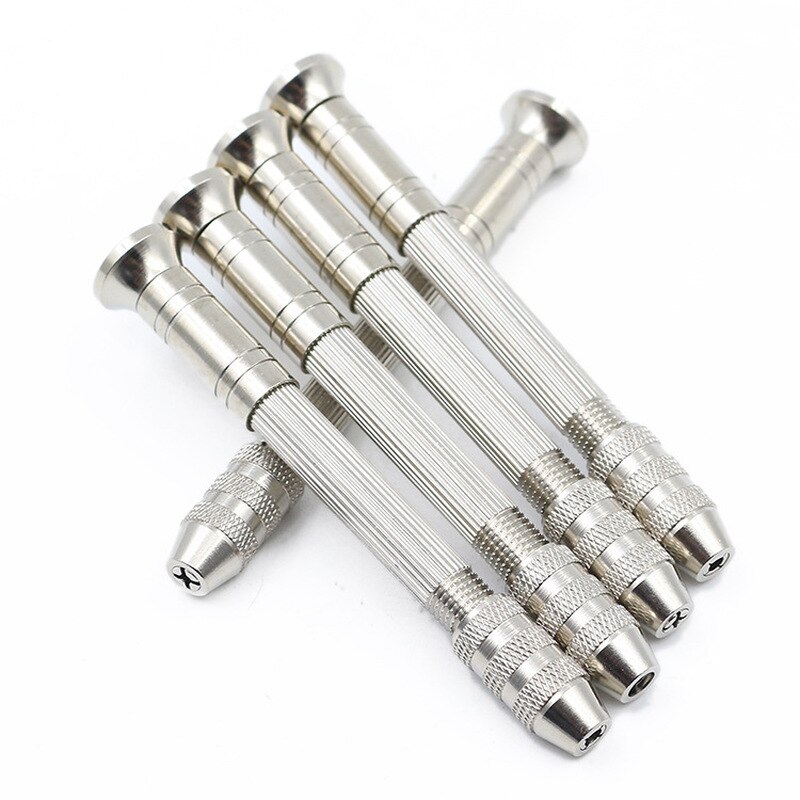 10pcs/set Twist Drill Bit High Precision Mini Micro Aluminum Hand Drill with Keyless Chuck Rotary Twist Drill Hand Drill Bit