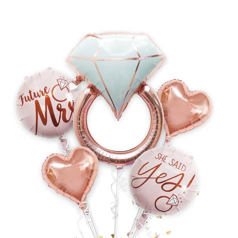 Gelukkig Galentine &#39;S Dag Decoraties Ring Ballon Zei Ze Ja Ballonnen Voorstellen Huwelijk Party Decor Benodigdheden Voor Valentijnsdag G