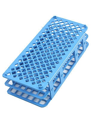 Support de support de Tube à essai de trou de 90 positions en plastique bleu de laboratoire 12mm
