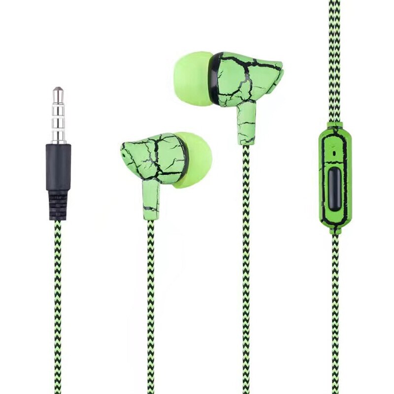 A10 3.5mm Draagbare Oortelefoon Stereo Bass Oortjes Touw Draad Handfree Met Microfoon Headset voor iPhone Xiaomi Huawei Samsung: green