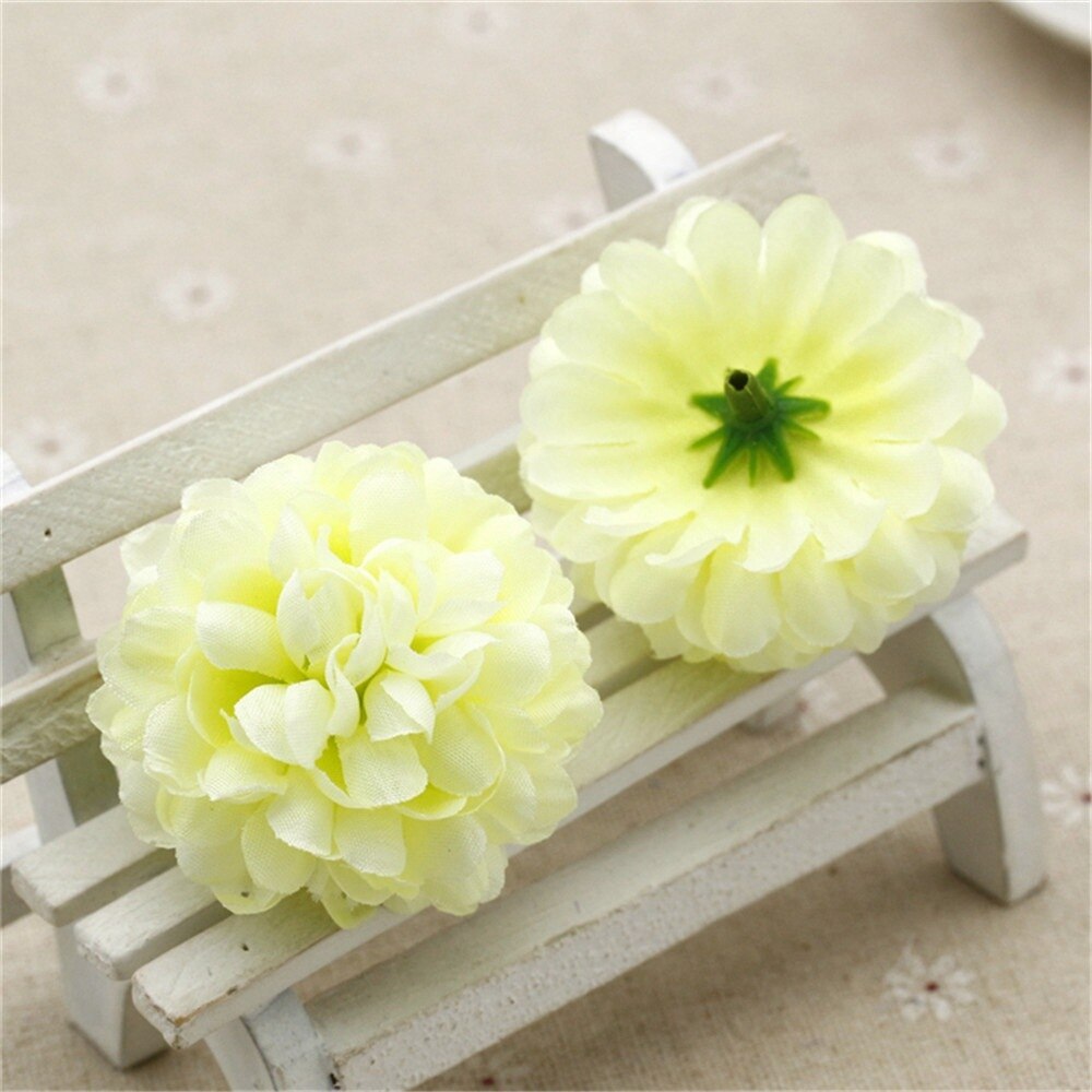 Chenap-pompon à œillet artificiel en soie | Tête de fleurs pour décoration de voiture de mariage, fournitures de fleuriste décoratives diy, fleurs: Milk white