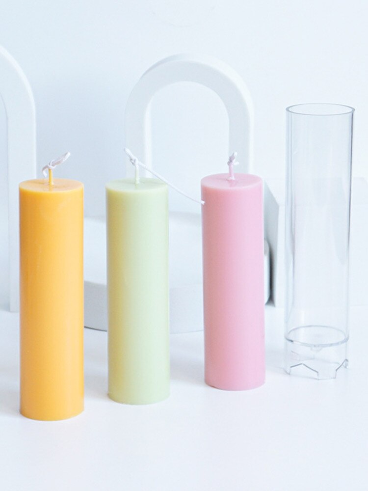 Long Pole Stripe Candle Molds Plastic Pillar Candle Making Large Cylinder Rib Candle Making Molds DIY Candle Making Supplies
