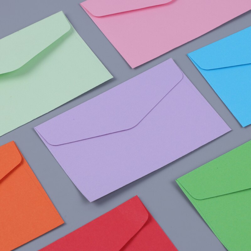 10 stuks/partij snoepkleurige mini-enveloppen, doe-het-zelf multifunctionele envelop van knutselpapier voor briefpapier, ansichtkaarten, schoolmateriaal