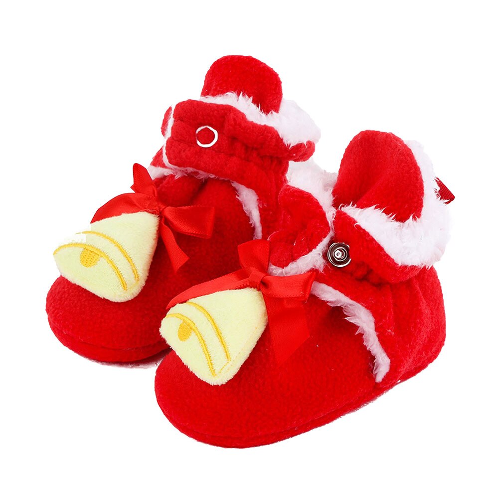 Weihnachten Baby Booties Winter Krippe Schuhe Socken Vlies Warme Kleinkind Schuhe Rutsch Ersten Wanderschuhe Santa Fuß Socken: E / 0-6 Monate