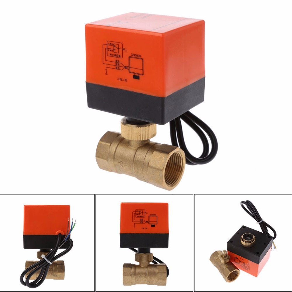 Electric Motorized Brass Ball Valve DN15/DN20/DN25 AC 220V 2 Way 3-Wire with Actuator Valves