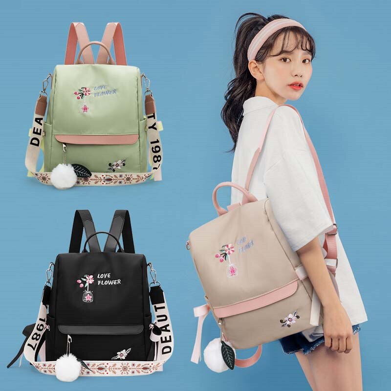 backpack candy color lady Oxford multi-function backpack casual anti-theft backpack teen girl bag