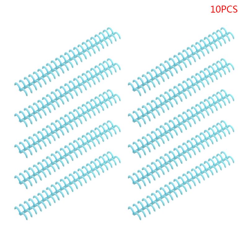10pcs Plastic Loose Leaf Link Spiral Circles Binder Ring for 30 Holes Notebook: Blue