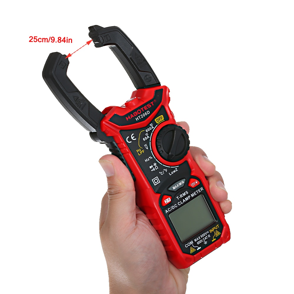 HABOTEST HT206A/HT206B/HT206D AC/DC Digital Clamp Meter for Measuring AC/DC Voltage , AC/DC Current, NCV Clamp Multimeter