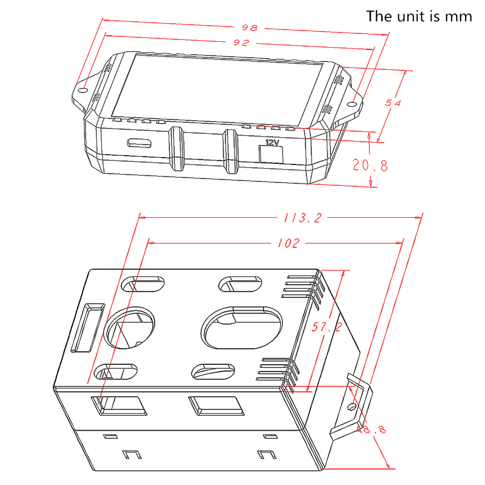 Wireless Bidirectional Current Voltage Meter Voltmeter Capacity Meter Coulomb Direct Current P666