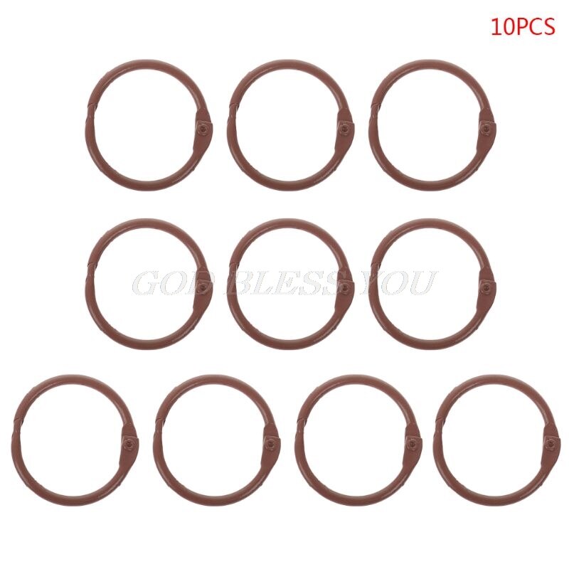 10PCS Metal Loose Leaf Binder Ring Book Hoops DIY Albums School Office Supplies Craft Binding Book Hoops: CF