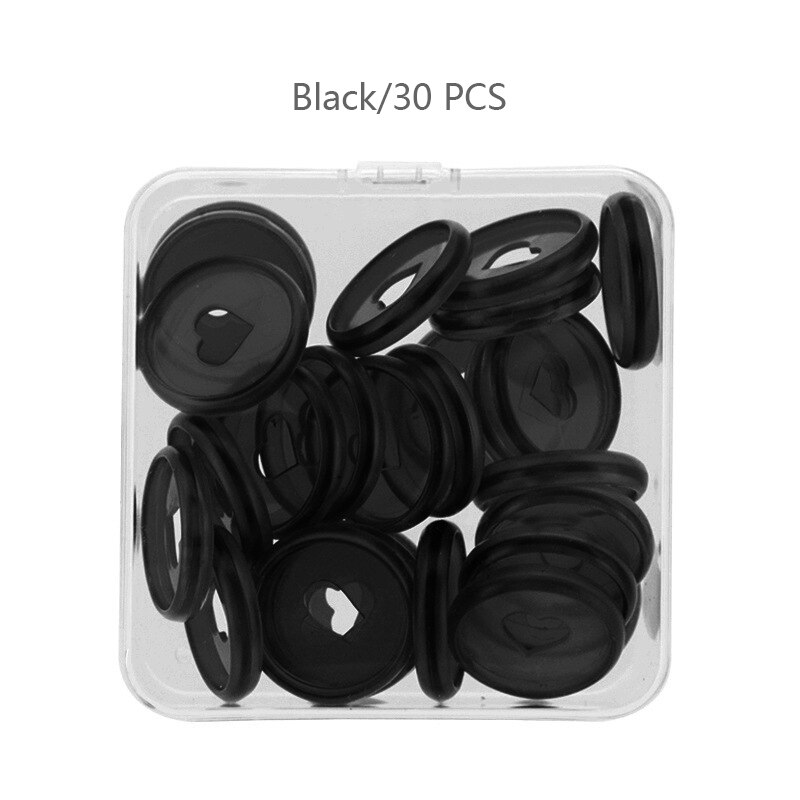 30Pcs 28Mm Hart Binding Ring Diy Kleurrijke Paddestoel Gat Bindmiddel Ronde Binding Disc Notepad Plastic Gesp School Kantoor levert: Black-30pcs