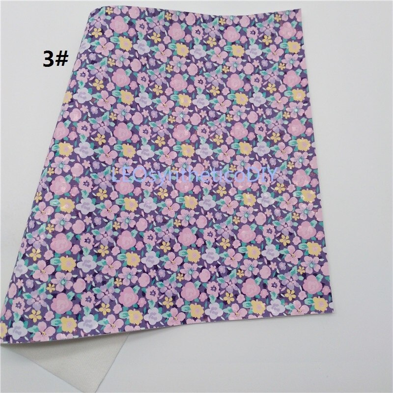 1PC 21X29CM Bloemen Faux Leer Stof, Synthetisch Leer Stof Lakens, PU Leer Voor Maken Bows LEOsyntheticoDIY T248