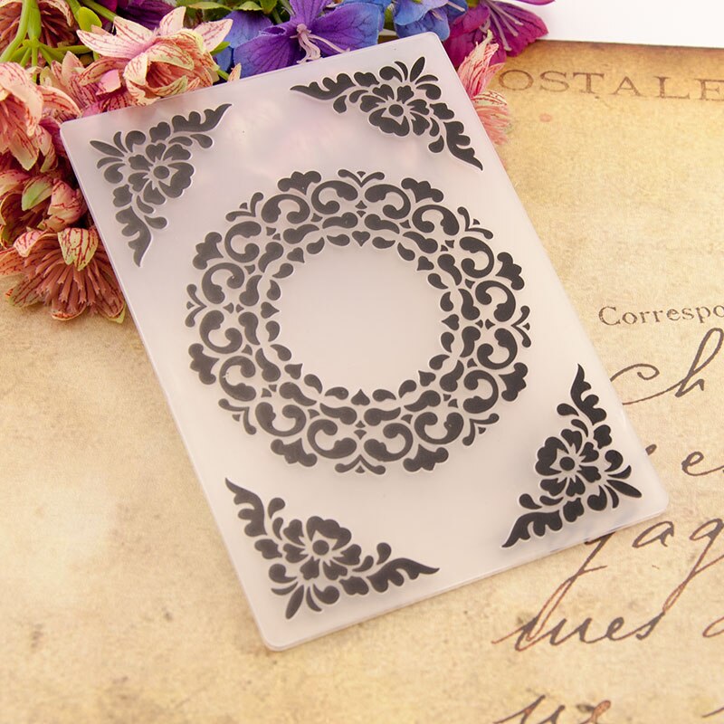 plastic wreath template craft card making paper card album wedding decoration scrapbooking Embossing folders