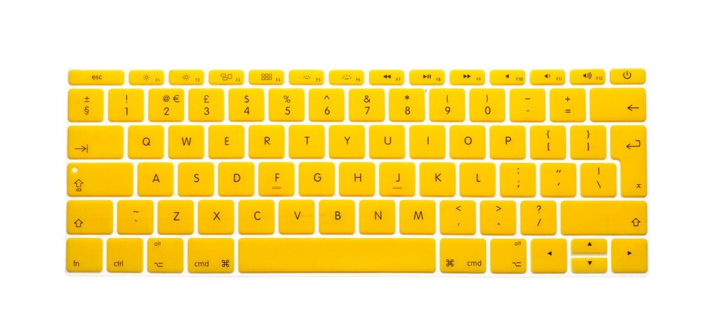 For Macbook Pro 13 with Touch Bar.10 release Model:A1706) European EU/UK EURO English Silicone Keyboard cover Film: Yellow