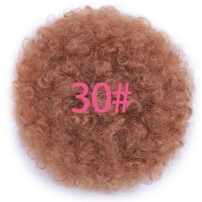 Miss paryk kort krøllet hestehale snoretræk høj puf klip i hårforlængelser syntetisk afrikansk amerikansk afro frisure: #4