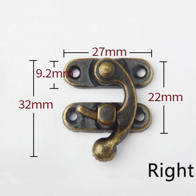 Loquet de boîte en fer Bronze 10 pièces, loquet de verrouillage, bois bijoux valise boucle Clip fermoirs Vintage quincaillerie de meubles: D