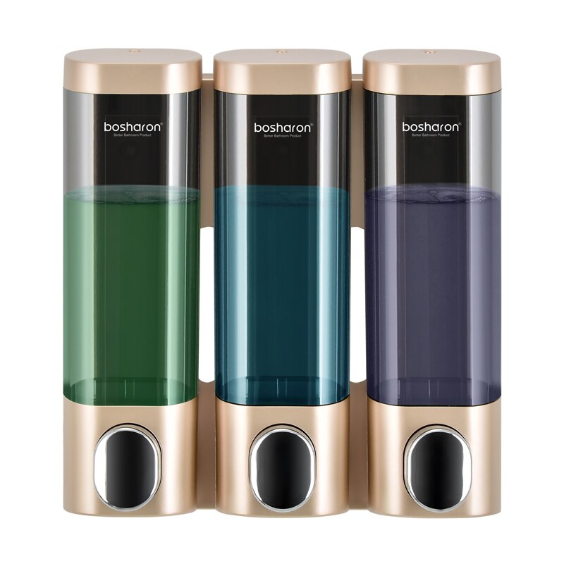 1000Ml Automatische Alcohol Dispenser Wall Mounted Zeepdispenser Touchless Handdesinfecterend Met Infrarood Sensor Voor School Thuis: 3 Chambers Gold
