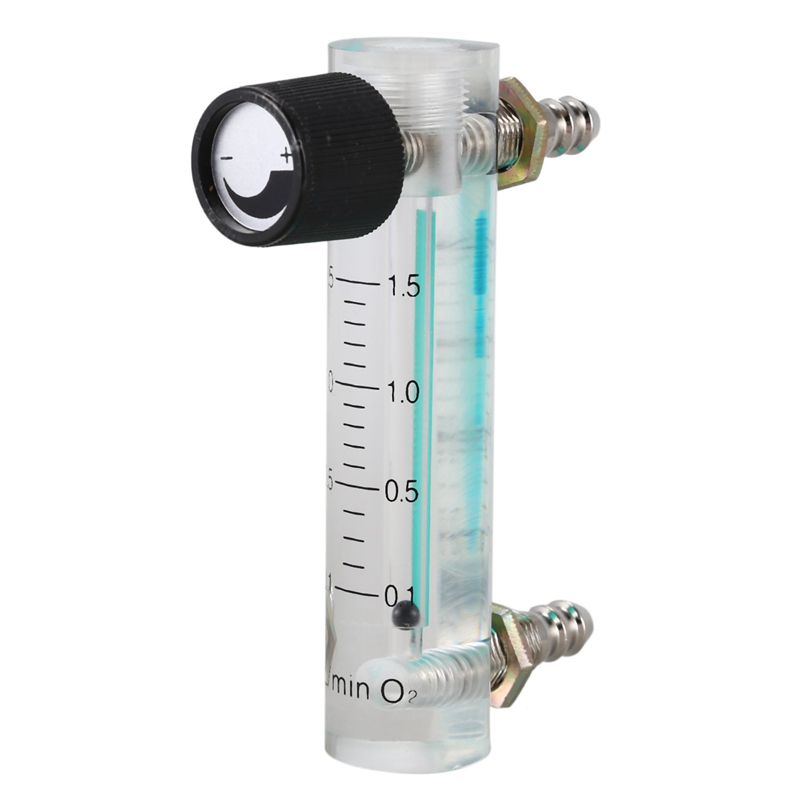 2 Pcs Oxygen Flow Meter Flowmeter With Control Valve For Oxygen Air Gas, 0.1-1.5LPM 1.5L &amp; 0.1-5LPM 1L