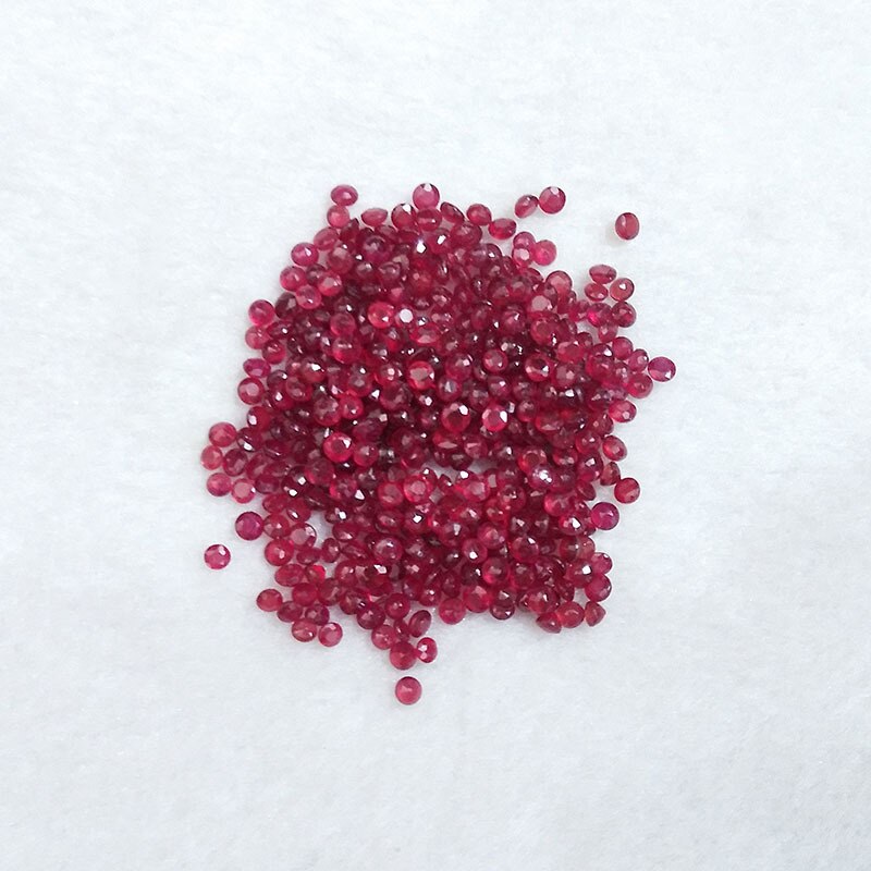 Shipei 1 Pcs Natuurlijke 3 Mm Ronde Cut Ruby Losse Edelsteen Voor Sieraden Maken Fijne Sieraden Diy Stenen