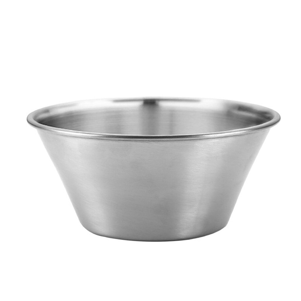 Thickened Seasoning Dishes Stainless Steel Sauce Dishes Food Dipping Bowls Snack Small Plate Practical Kitchen Tableware: Silver 