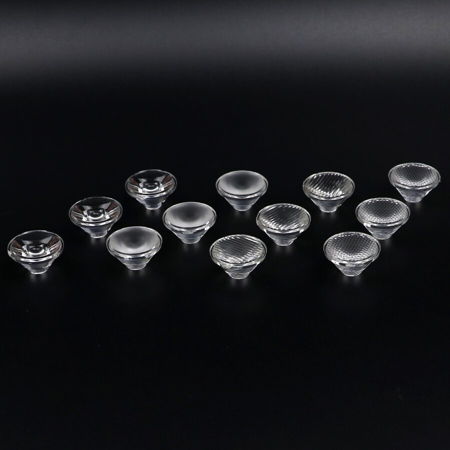3 stk 20mm 5 15 30 45 60 80 90 120 grader pmma led linse reflektor kollimator til 1w 3w 5w 5050 led diode chip lys pære