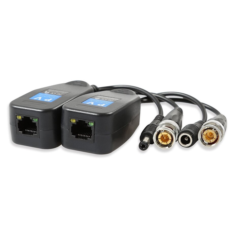 Wsdcam HD-CVI/Tvi/Ahd Passieve Video Balun Met Power Connector En RJ45 CAT5 Data Zender 1 Paar