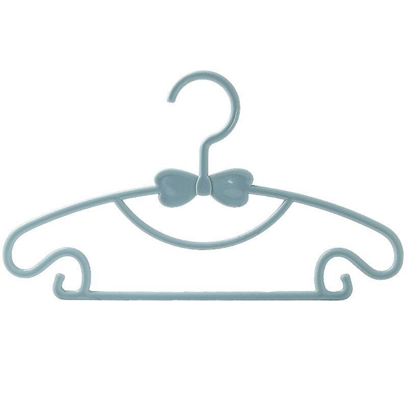 Cintre à nœud papillon pour vêtements, 10 pièces, présentoir en plastique, cintre coupe-vent pour enfants, organisateur de vêtements pour bébés: Bleu