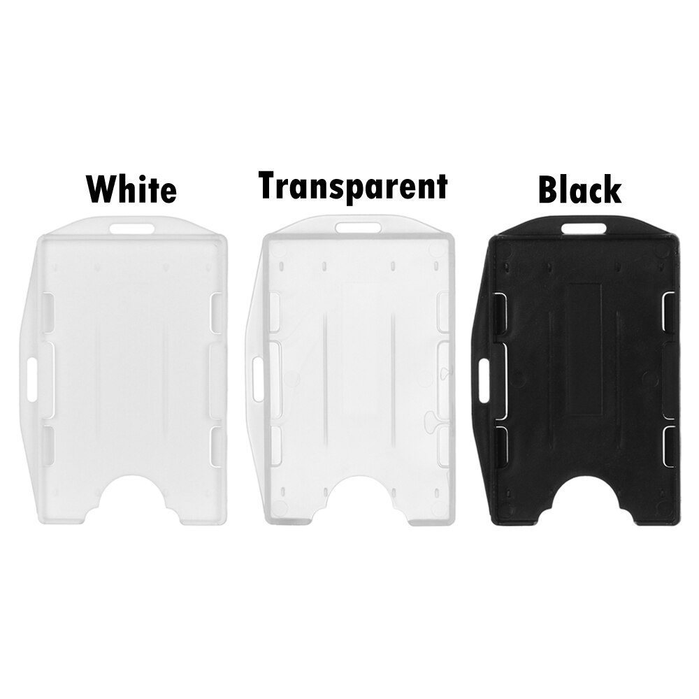 Portable Practical Durable Multi-use Hard Plastic Badge Work ID Card Holder Protector Cover Case Double Sided ID Card Box Supply