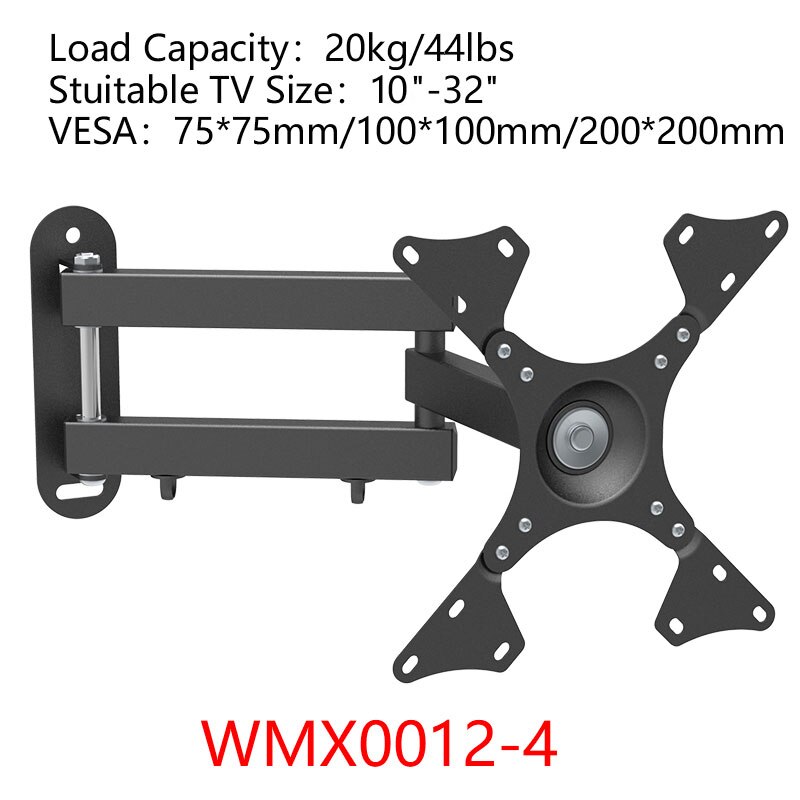 TV Wall Mount Swivel Tilt TV Bracket Monitor Holder TV Rack with Full Motion 10''-70'' TV Screen Load Up To 70kg VESA 600x400mm: WMX012-4