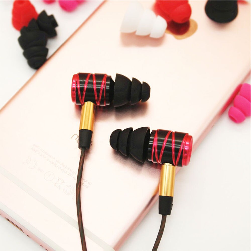 Generieke in-ear oordopjes siliconen oordopjes oordopjes tips cover 3.8mm triple flens vervangende hoofdtelefoon oordopjes tips oordopjes 6 stuks