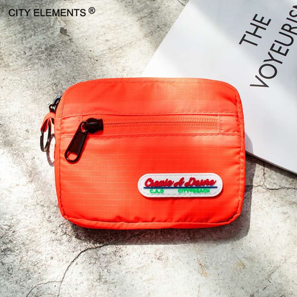 de Lindo bolso de la tarjeta de las muchachas solid monedero multi-función de cambio de monedero impermeable hebilla de bolsillo de las mujeres monedero: Naranja