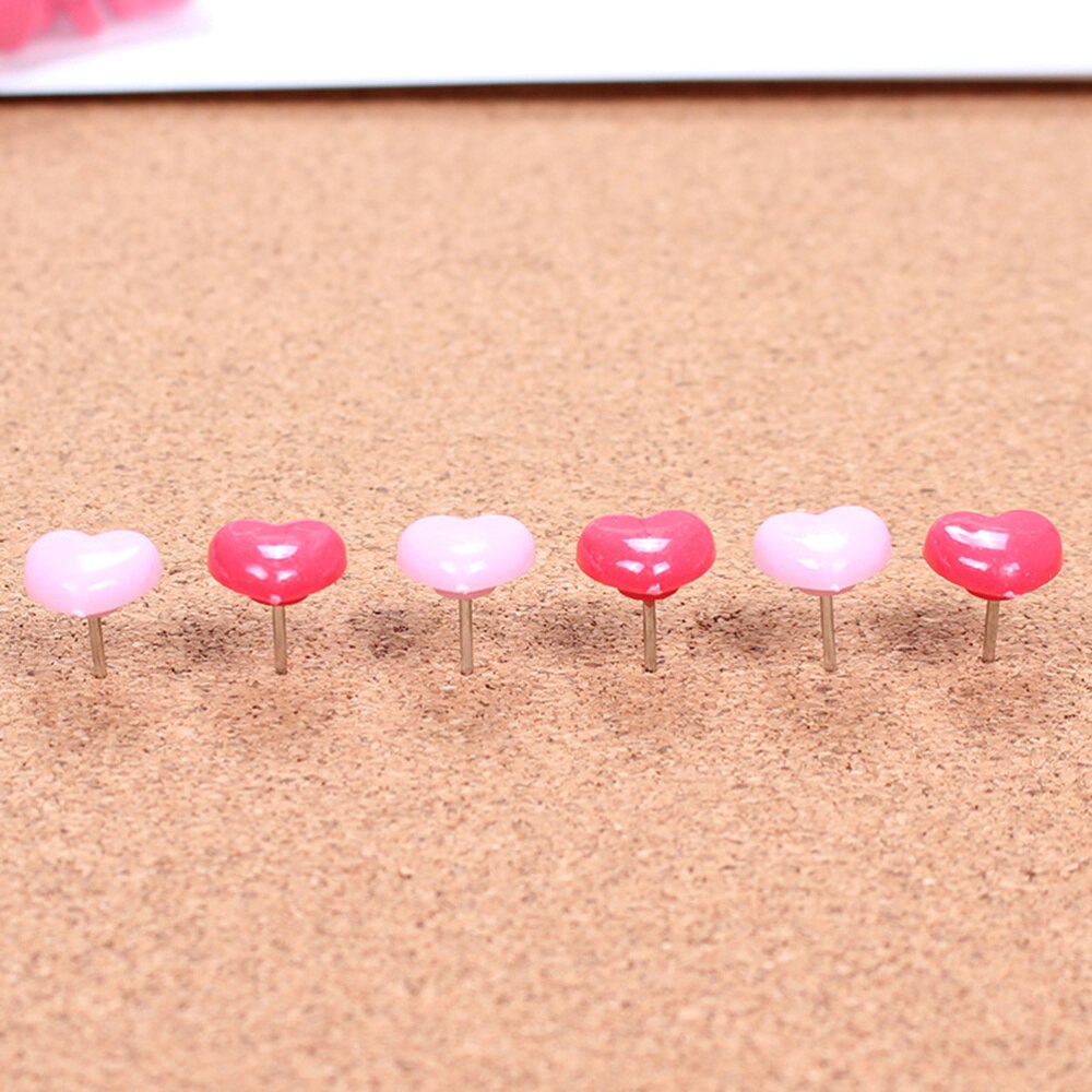 Chinchetas decorativas de seguridad con forma de corazón, 100 piezas con forma de corazón, chinchetas de colores para tablero de corcho, mapa, fotos, carteles, calendario