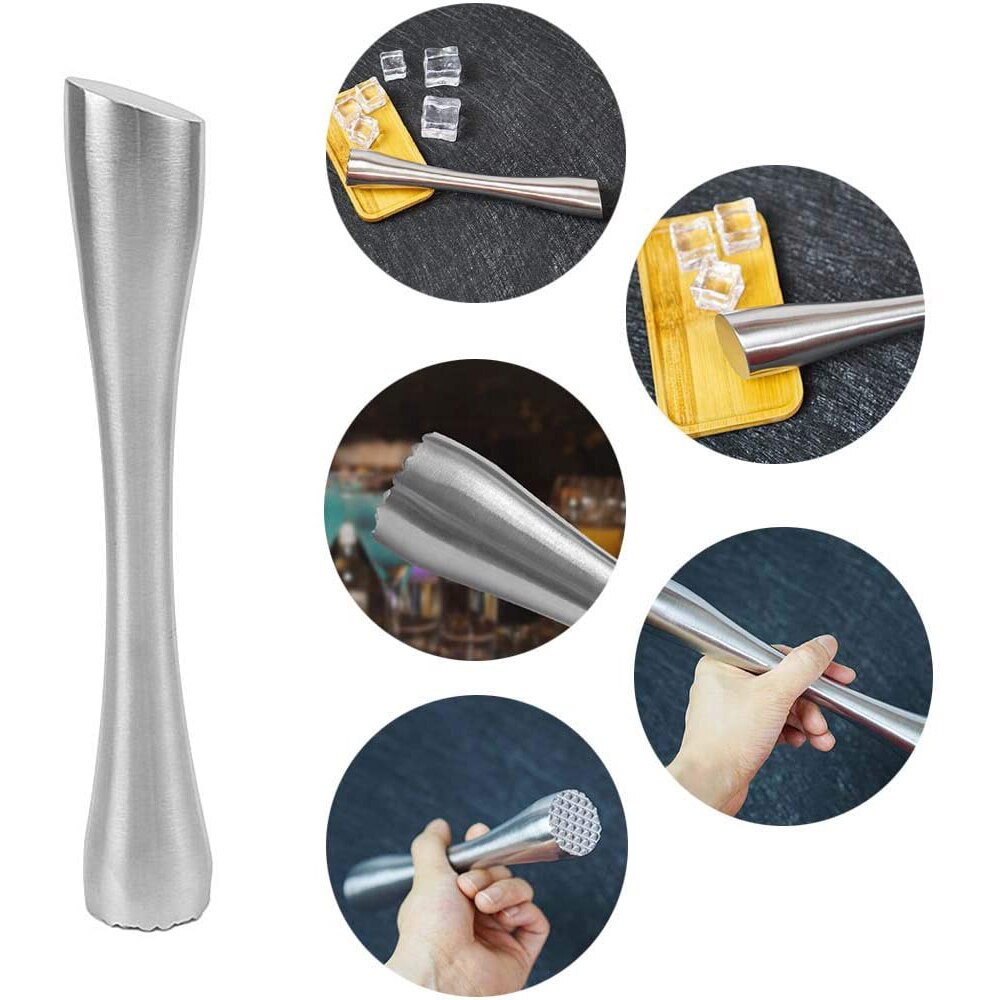 Stainless Steel Wine Mixing Stick Cocktail Muddler Shaker With Crushing Hammer DIY Drink Fruit Mojito Crushed Ice Barware Tool