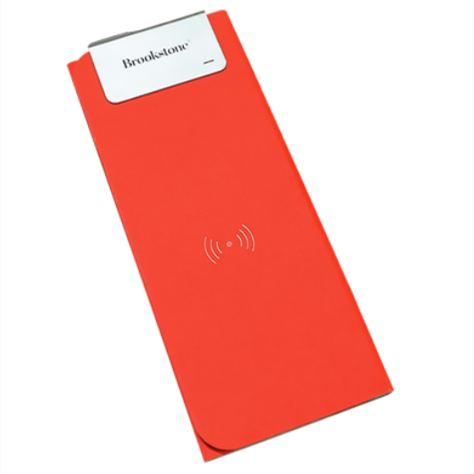 Brookstone folding wireless charging mouse pad, mobile phone holder suitable for mobile phone and mouse, mobile power bank: Orange
