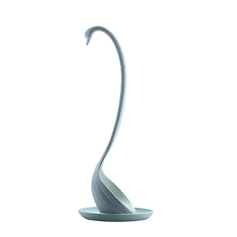 1Set Kitchen Swan Soup Spoon Long Handle Porridge Monster Spoon With Tray Kitchen Cooking Tools Tableware Cooking Accessories: 04