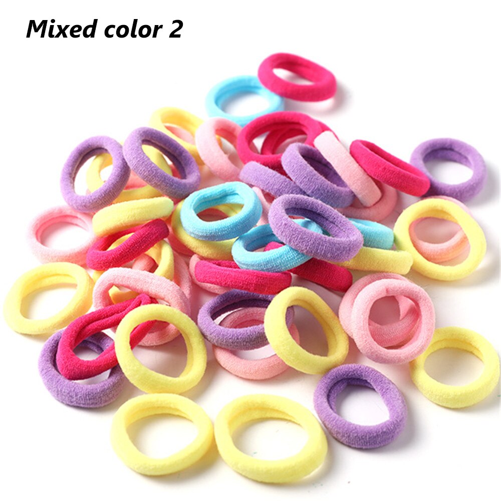 50pcs No-damage Hair Ropes Mini Elastic Rubber Hair Bands for Women Seamless Hair Ties Ponytail Holders Hair Accessories: Mixed color 2