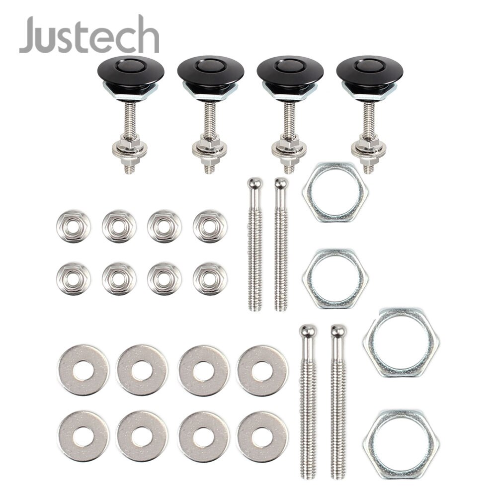 Justech 4 Stuks Multifunctionele Drukknop Release Vergrendelingen Aluminium & Rvs Drukknop Quick Release Protectors Lock Kit