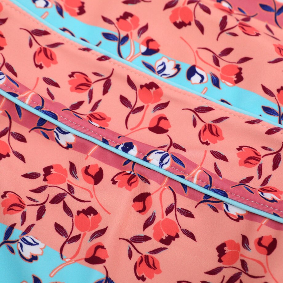 Halter Top Girl One Piece Swimsuit Print Children's Swimwear 7-14Y Teenage Girls Bathing Suit Monokini Swimming Beachwear